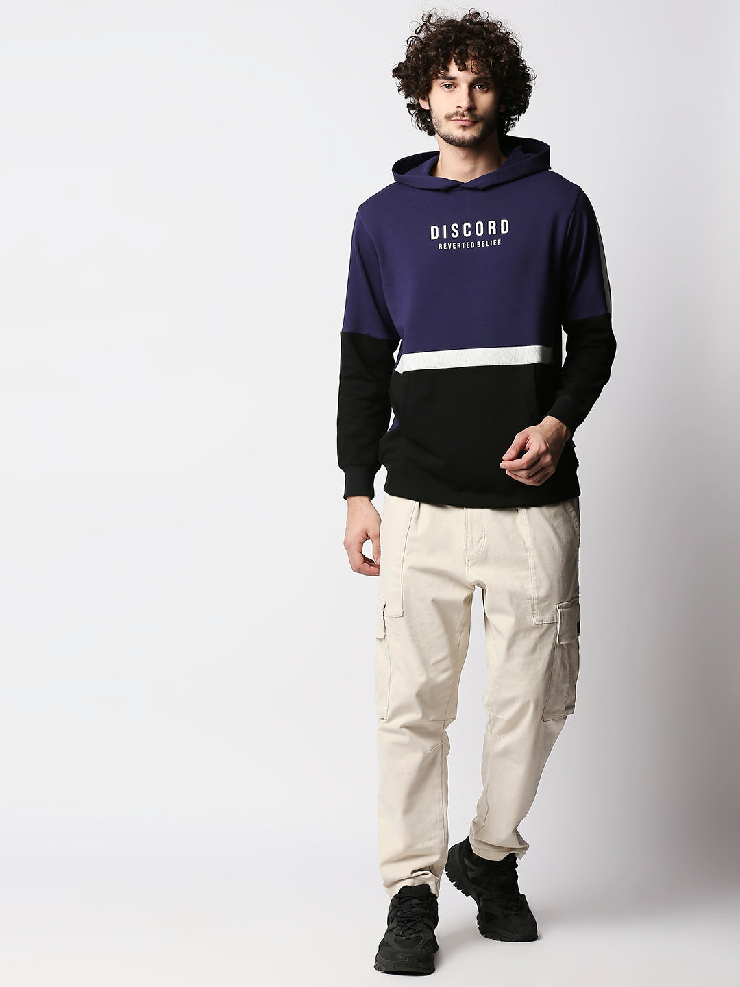 Disrupt Mens Purple Typographic Hoodie