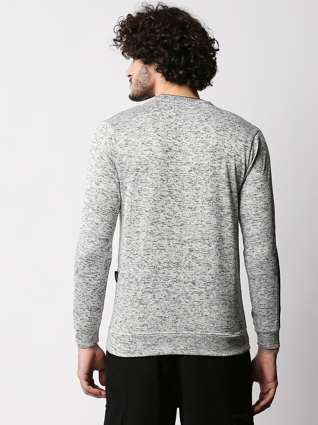 Disrupt Men Grey Textured Streetstyle Pullover