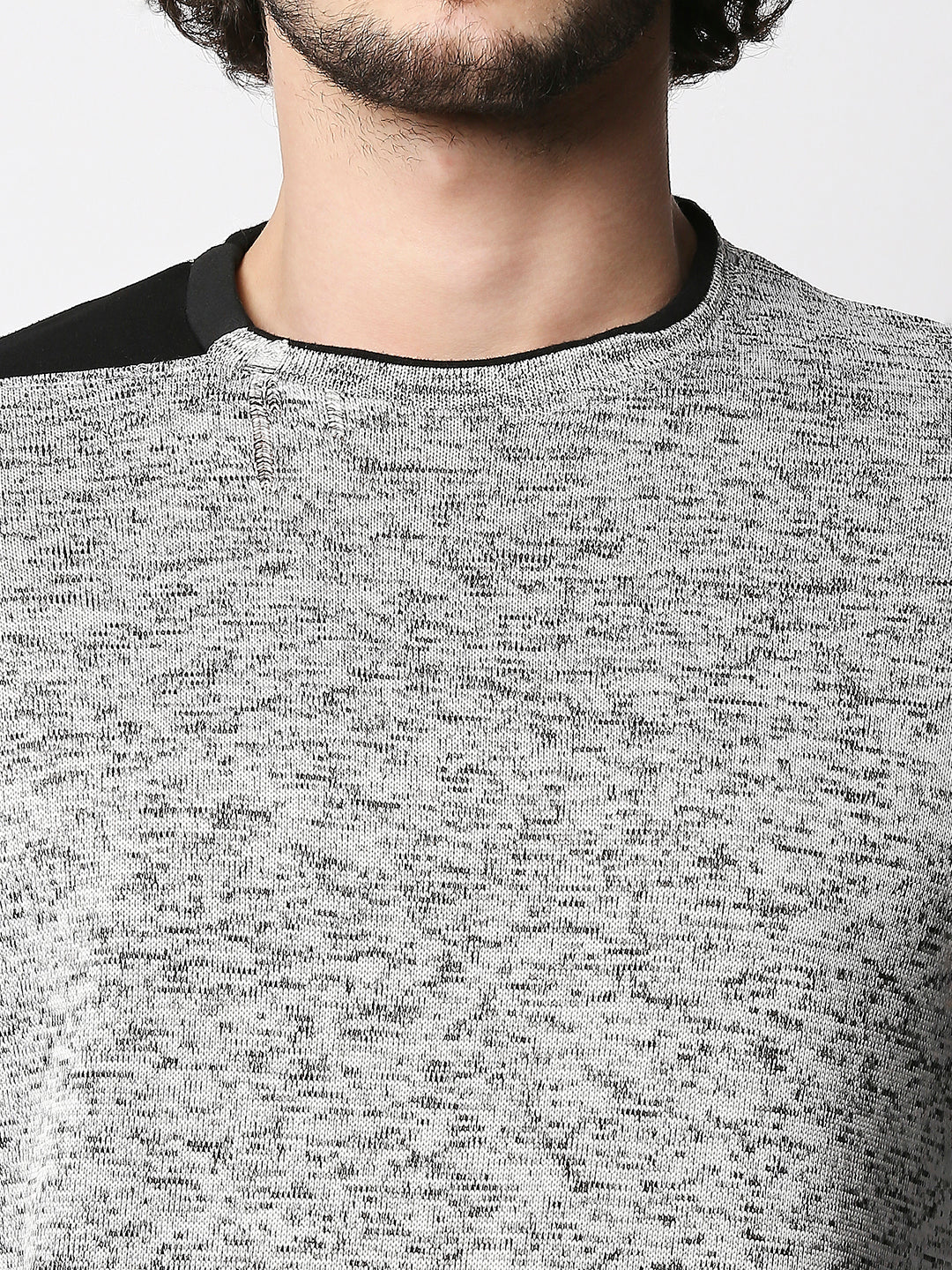 Disrupt Men Grey Textured Streetstyle Pullover