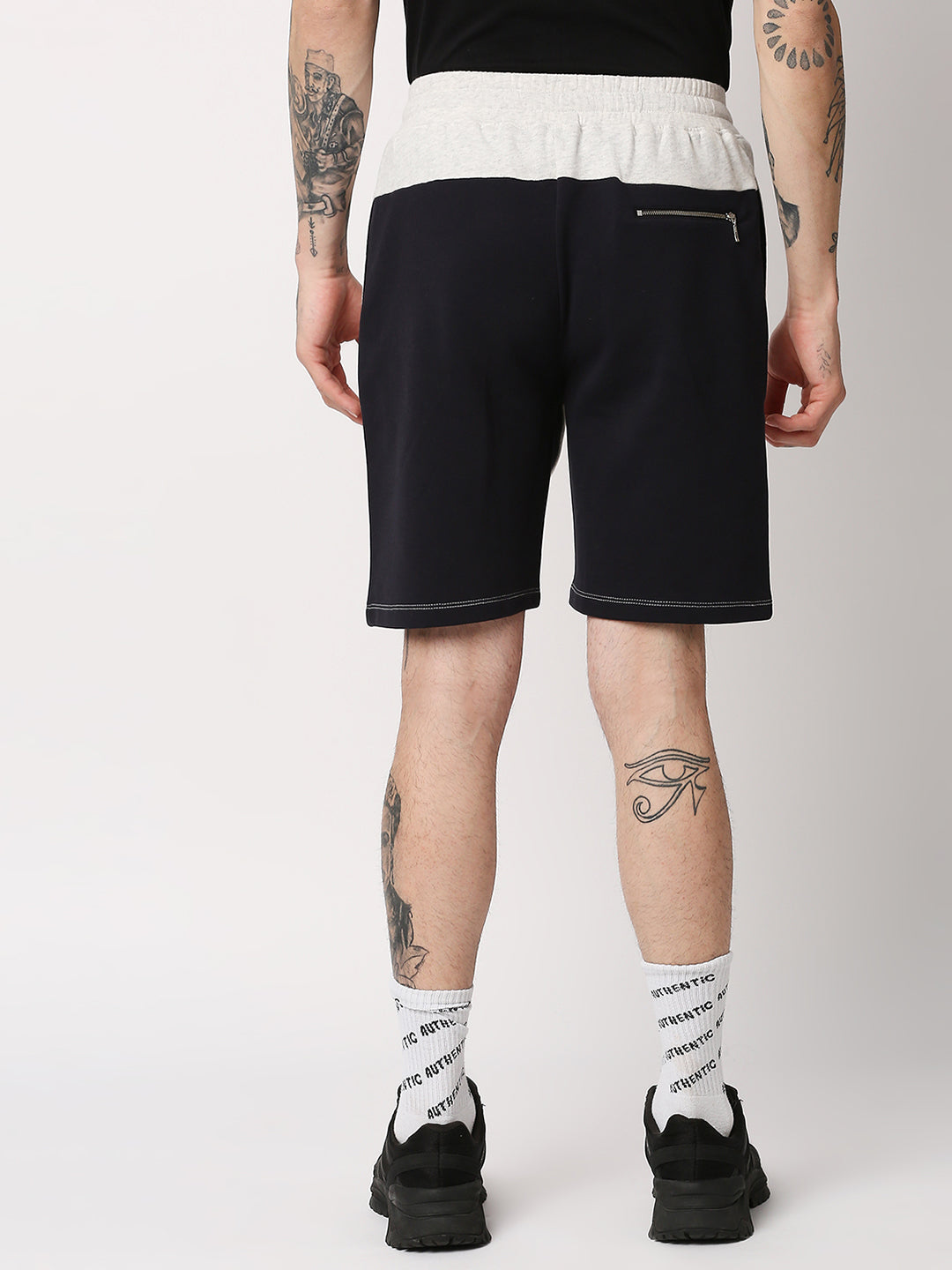 Disrupt Mens Off-white Colorblock Graphic Print Shorts