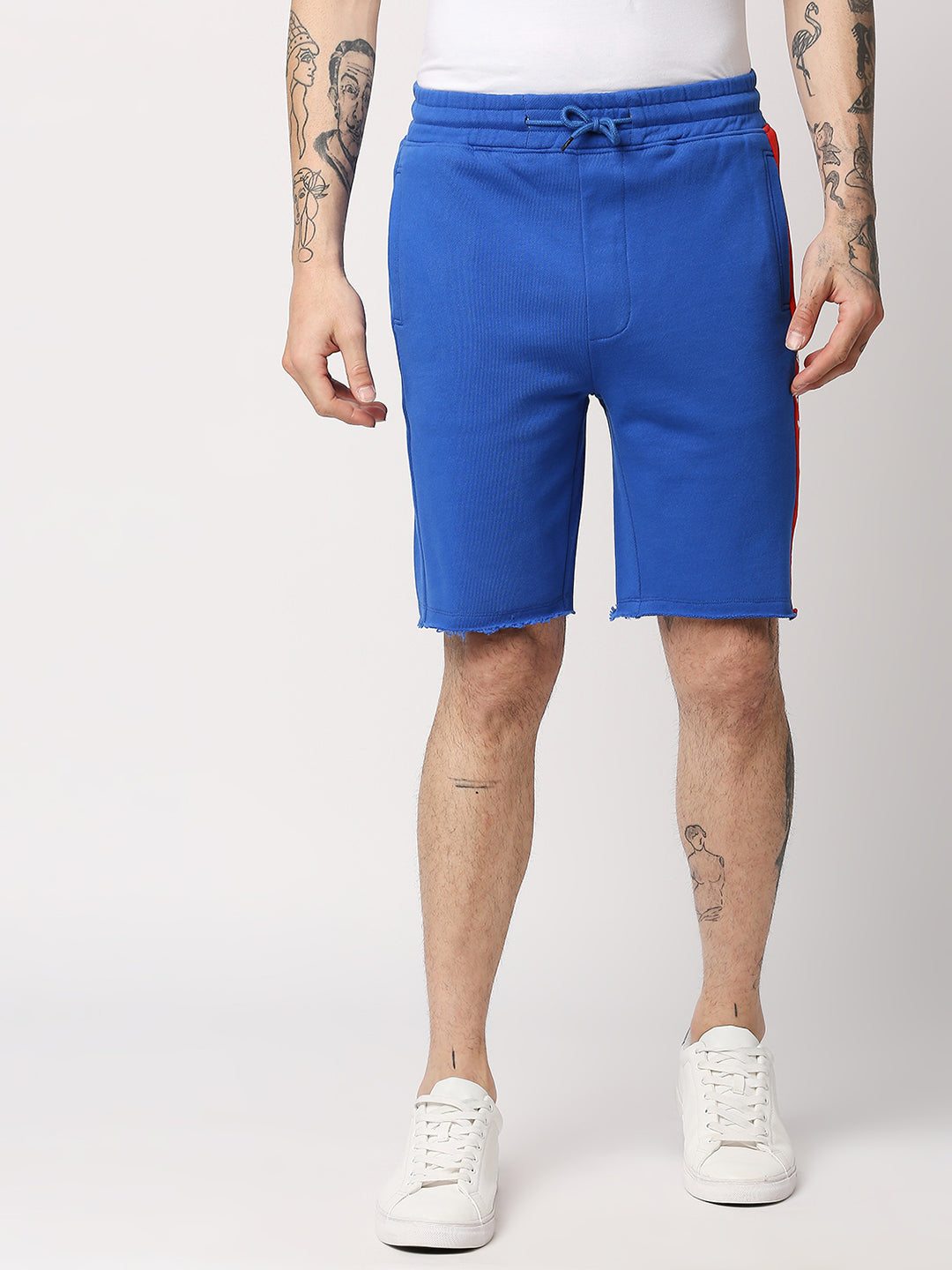 Disrupt Mens Royal Blue Colorblock Graphic Print Shorts
