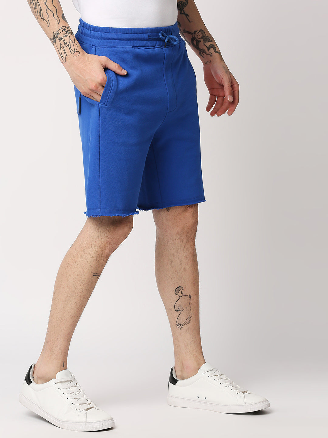 Disrupt Mens Royal Blue Colorblock Graphic Print Shorts