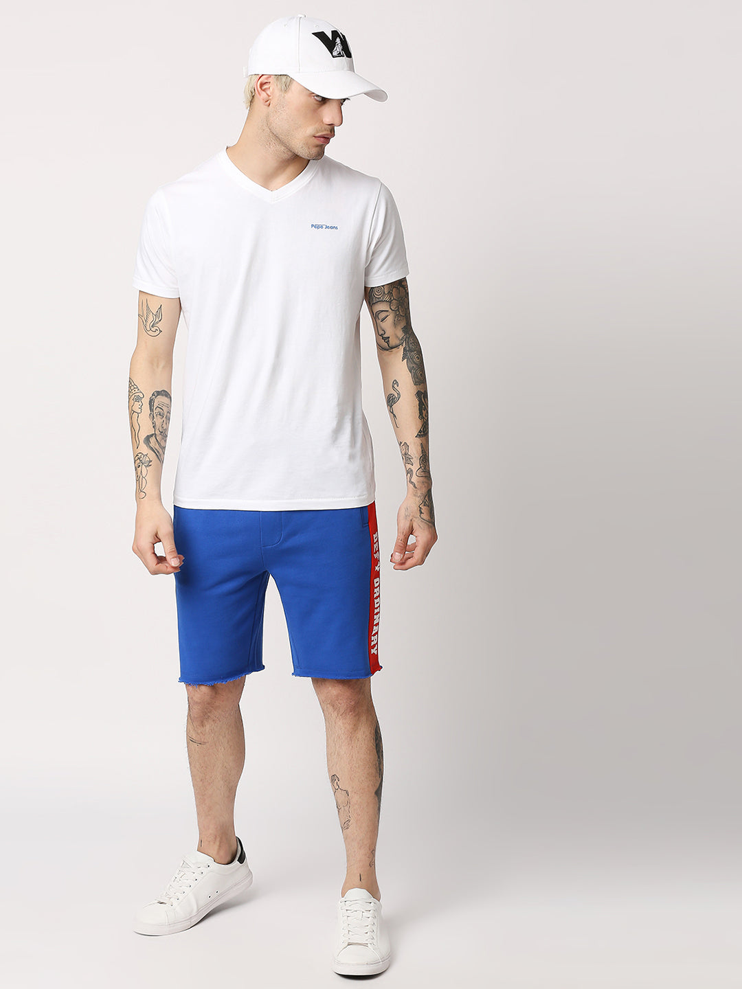 Disrupt Mens Royal Blue Colorblock Graphic Print Shorts