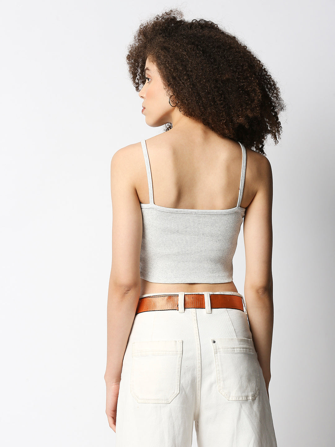 Disrupt Women's Royal Blue Colorblock Crop Top In Rib (Without Padding)