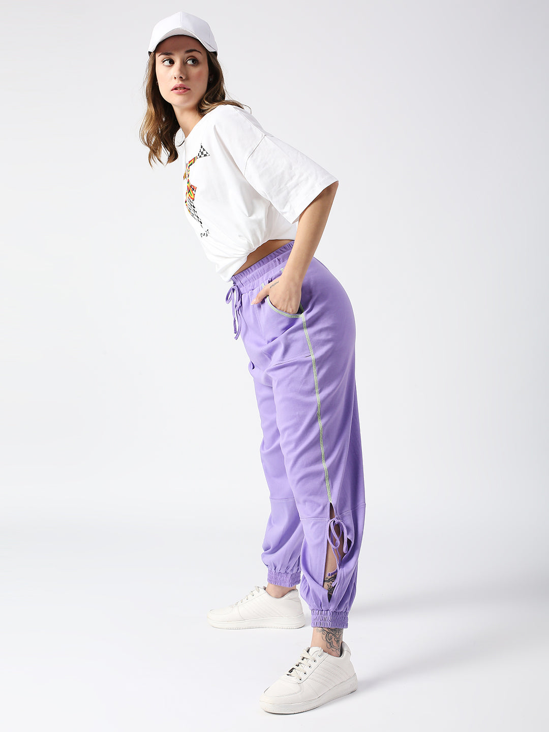 Disrupt Purple Low-crotch Long Length Jogger For Women