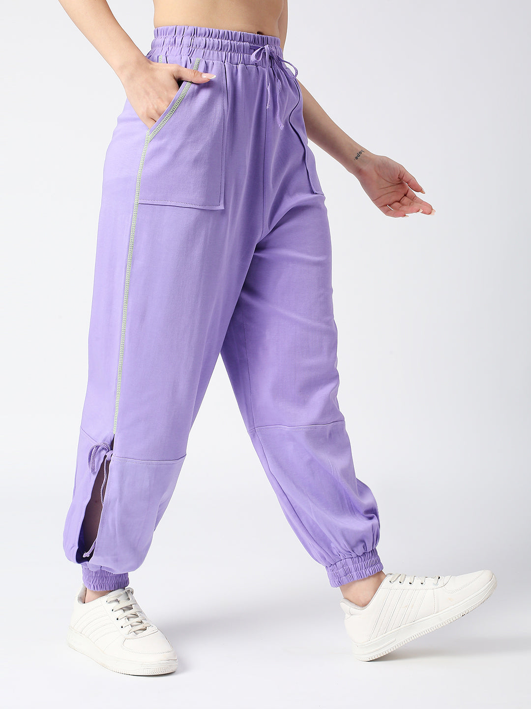 Disrupt Purple Low-crotch Long Length Jogger For Women