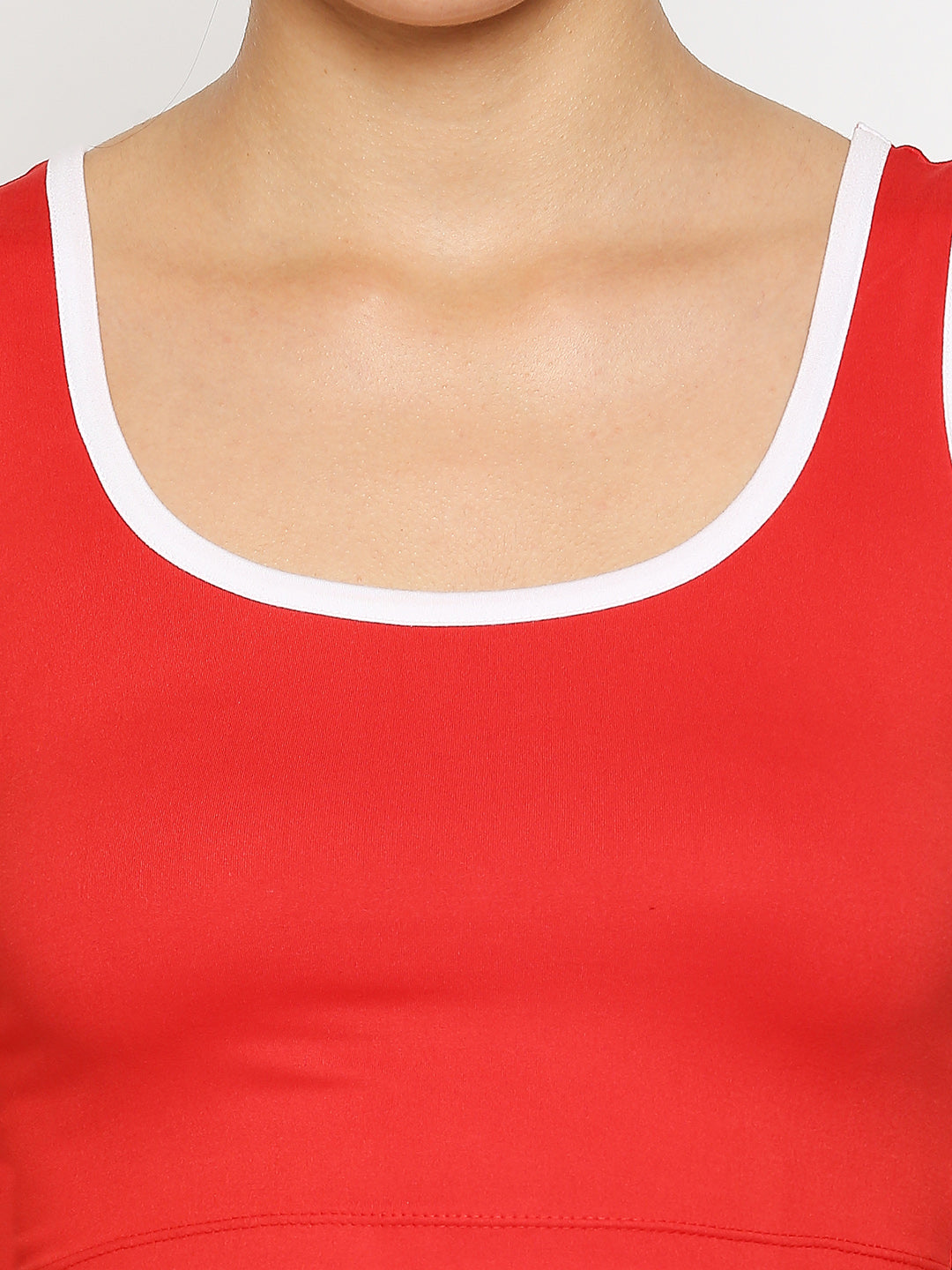 Disrupt Scoop Neck Slim Fit Sleevelees Red Top