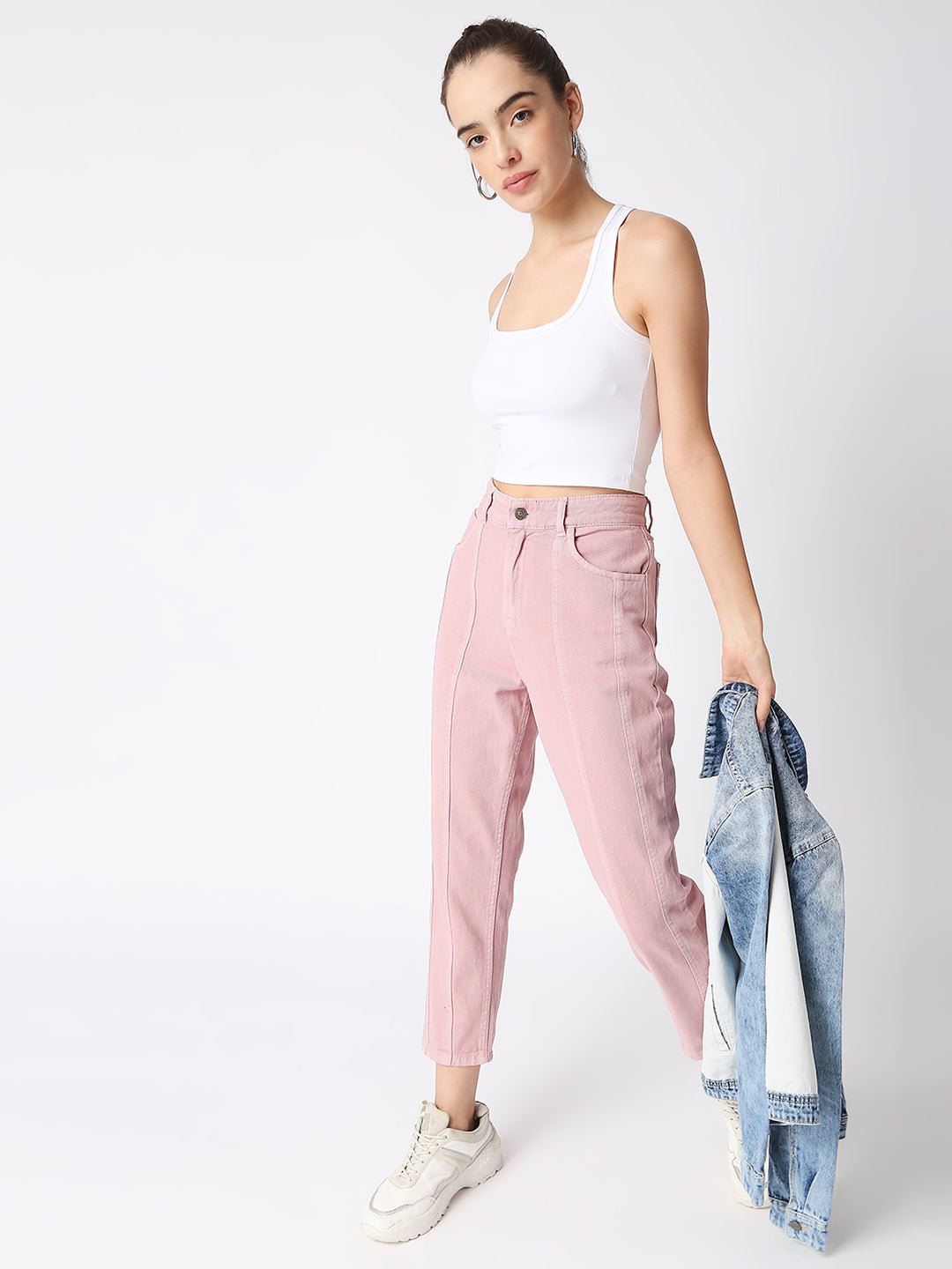 Disrupt Women White Criss Cross Back Scoop Neck Slim Crop Top