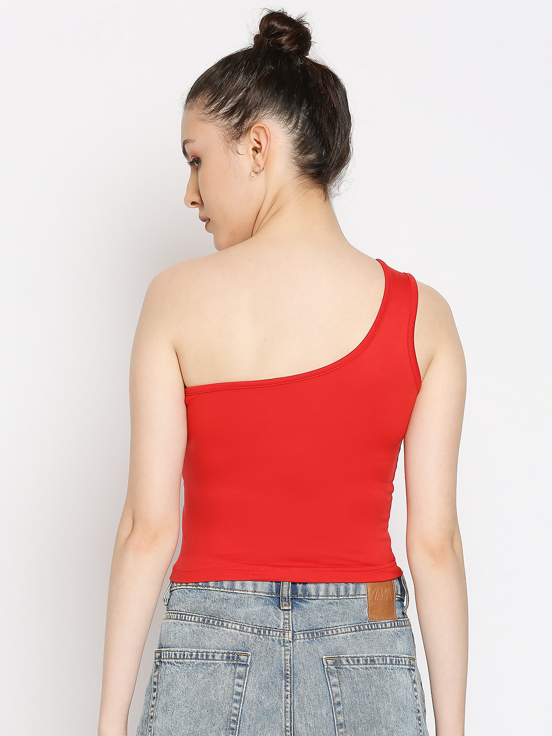 Disrupt One Shoulder Slim Fit Red Top