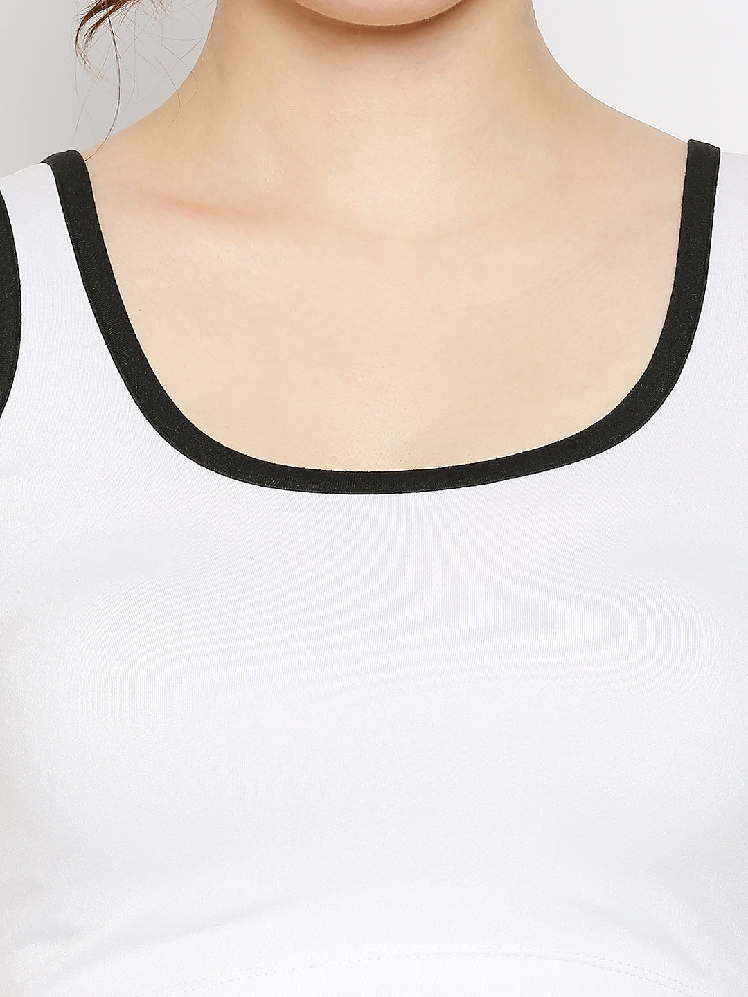 Disrupt Scoop Neck Slim Fit Sleevelees White Top
