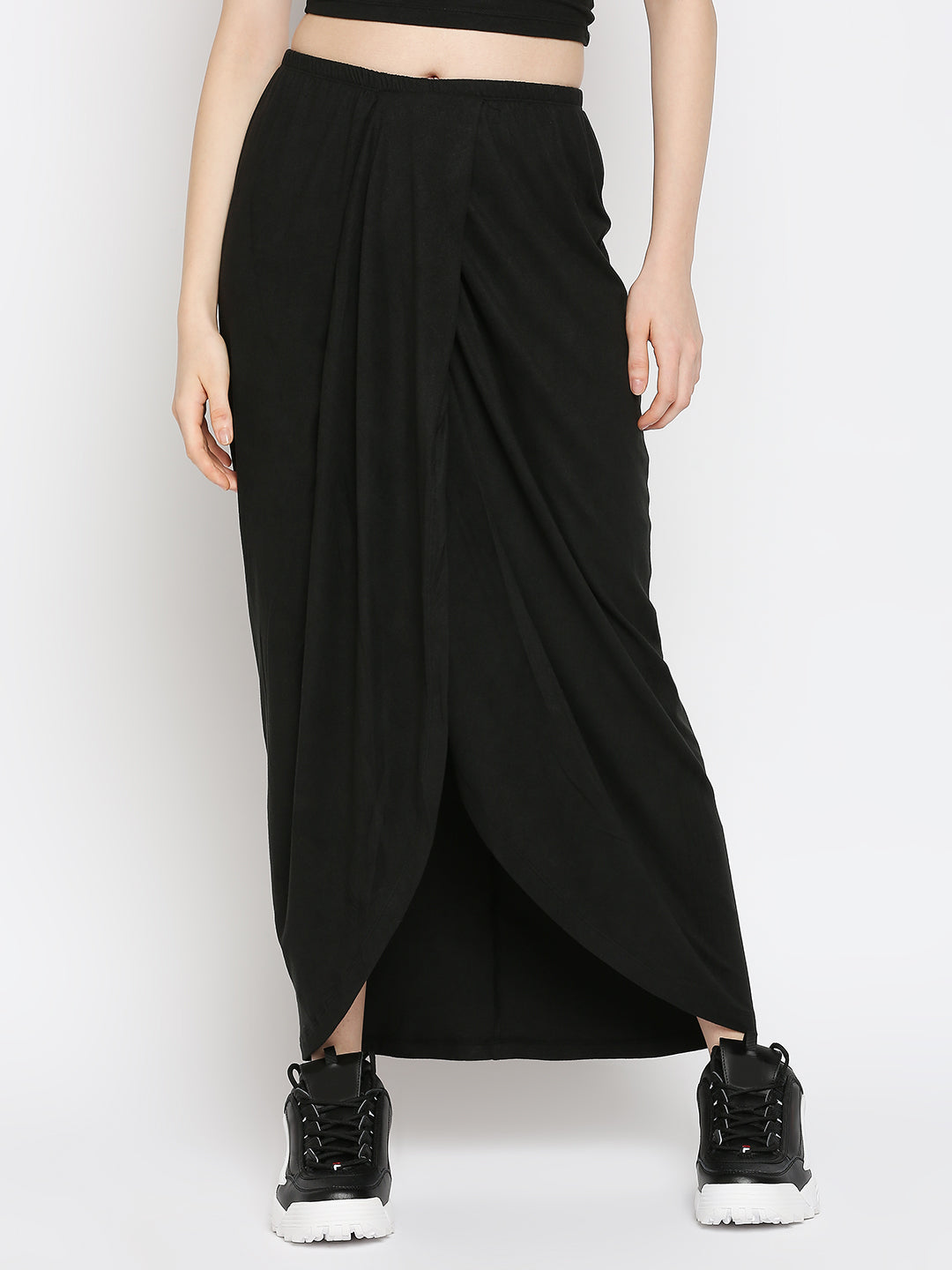 Disrupt Women Black Draped Skirt