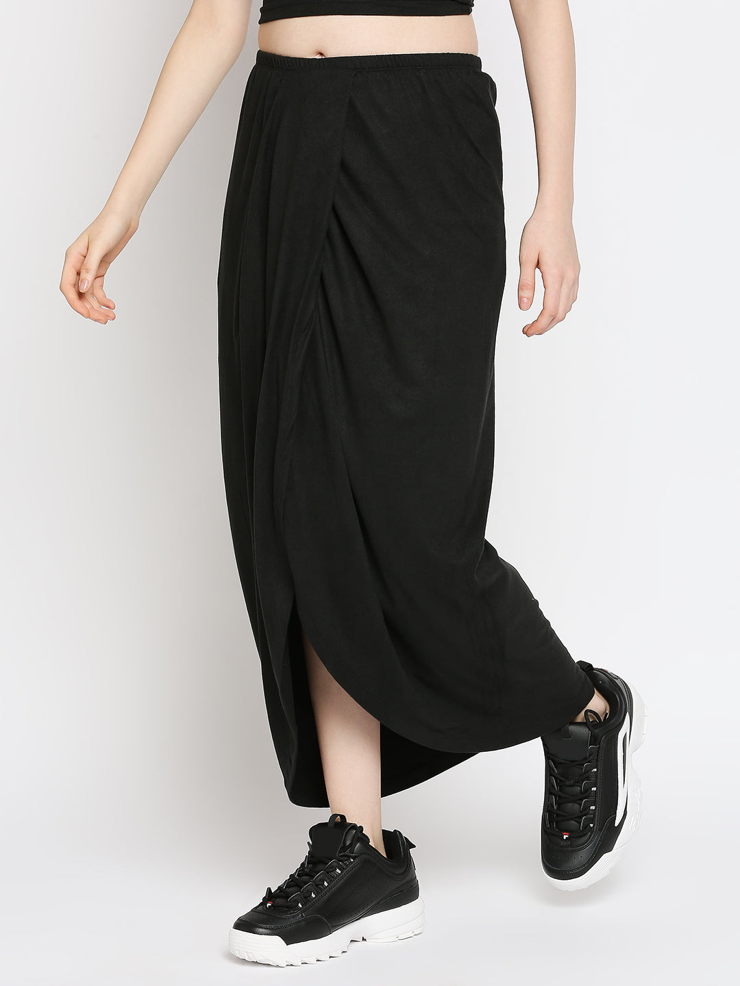 Disrupt Women Black Draped Skirt