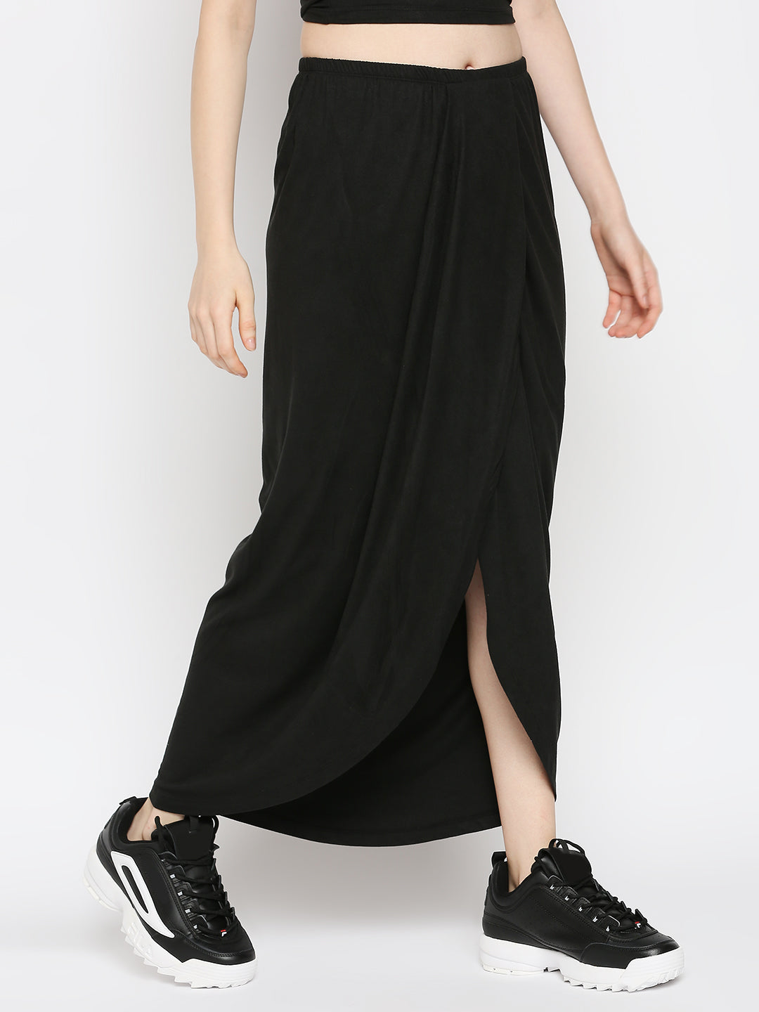 Disrupt Women Black Draped Skirt