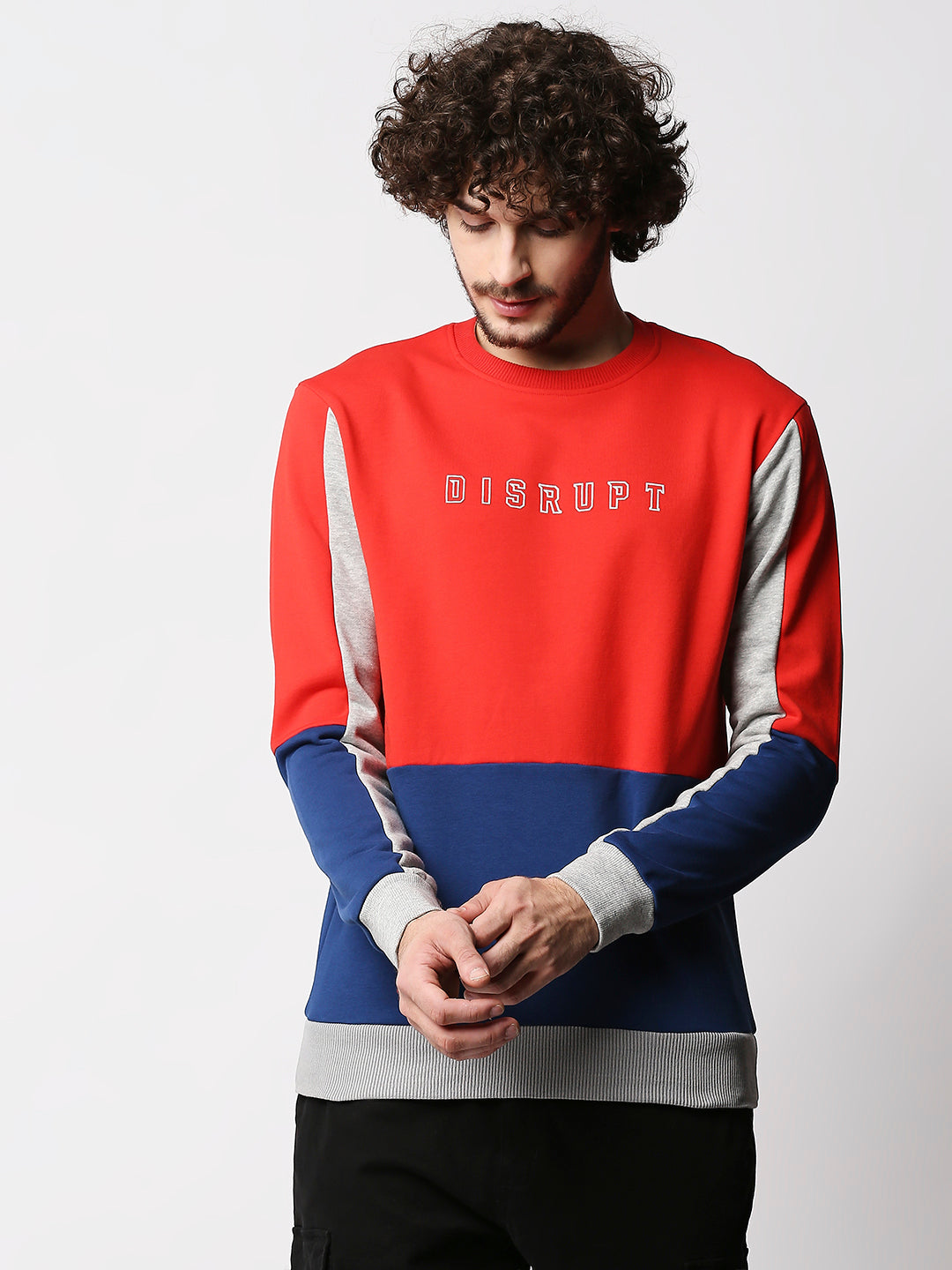 Disrupt Mens Grey Colorblock Pullover