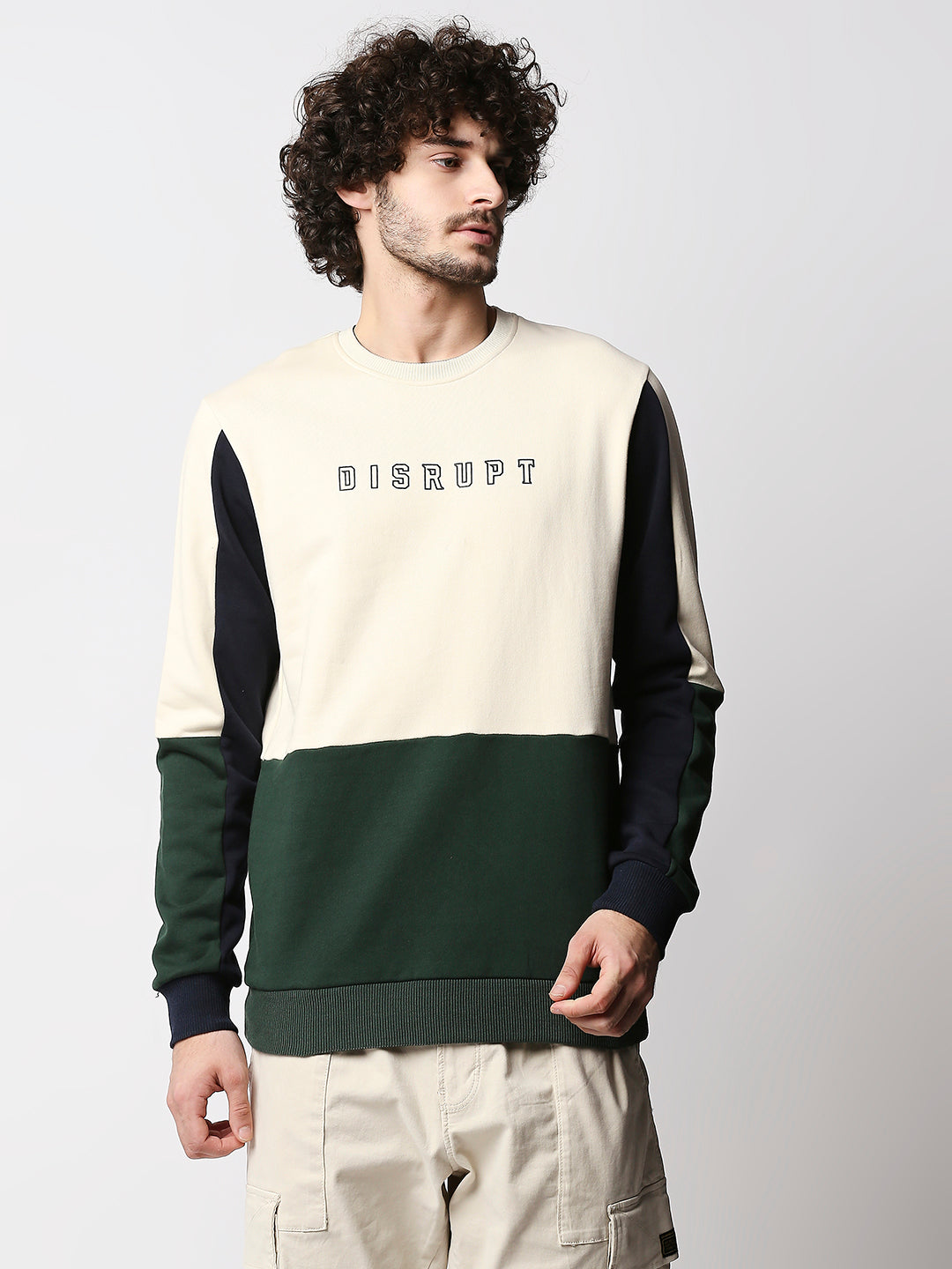Disrupt Mens Off-white Colorblock Pullover
