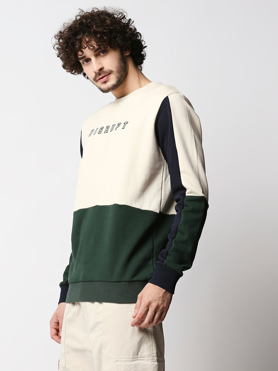 Disrupt Mens Off-white Colorblock Pullover