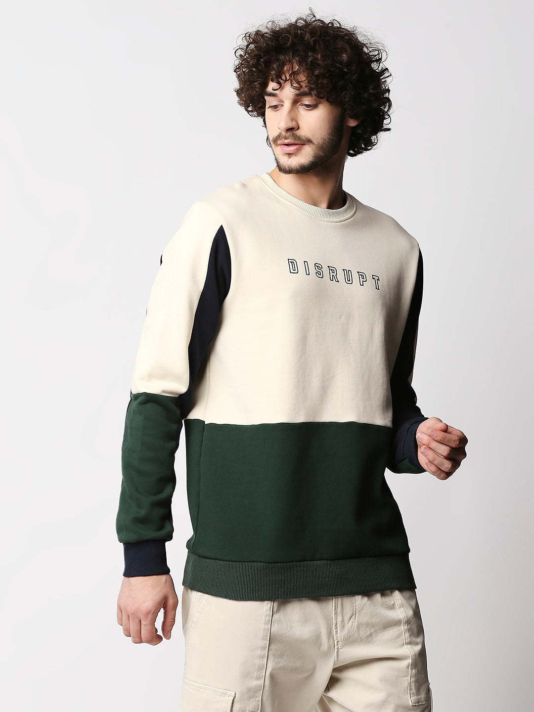 Disrupt Mens Off-white Colorblock Pullover