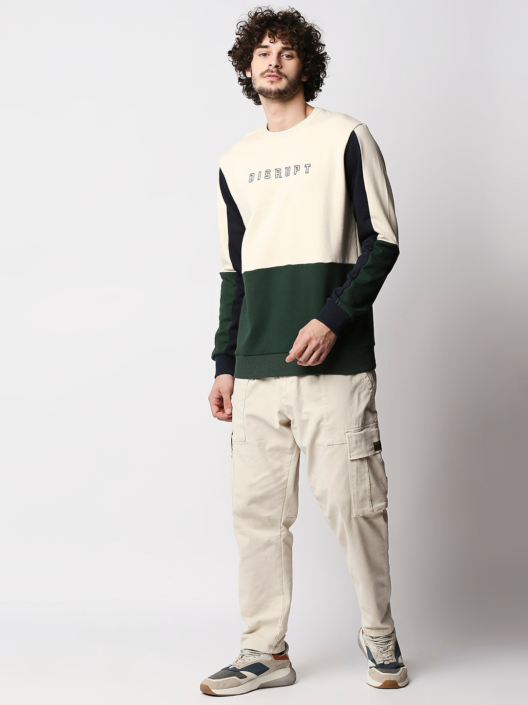 Disrupt Mens Off-white Colorblock Pullover