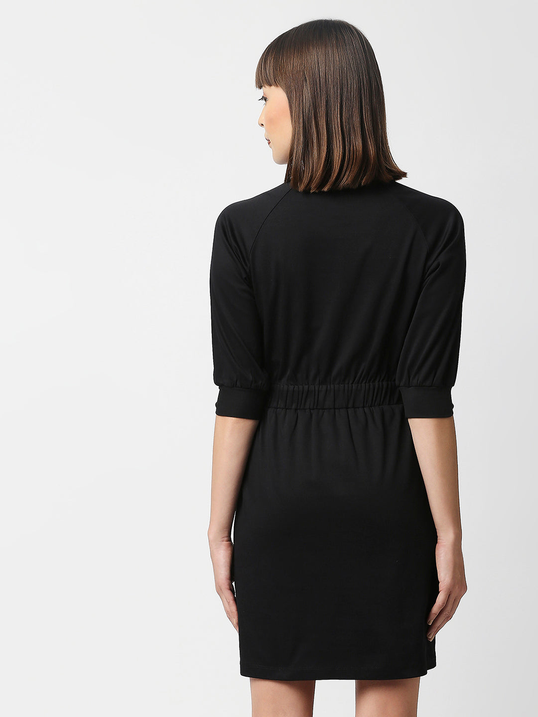 Disrupt Women Black Regular Fit Front Zipper Dress
