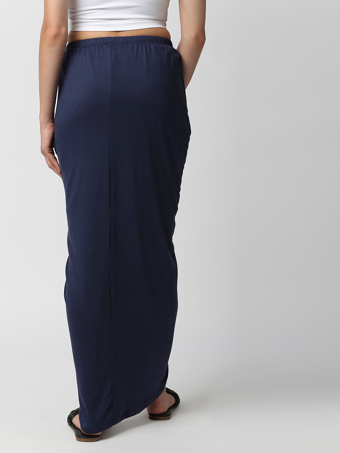Disrupt Women Navy Blue Draped Skirt