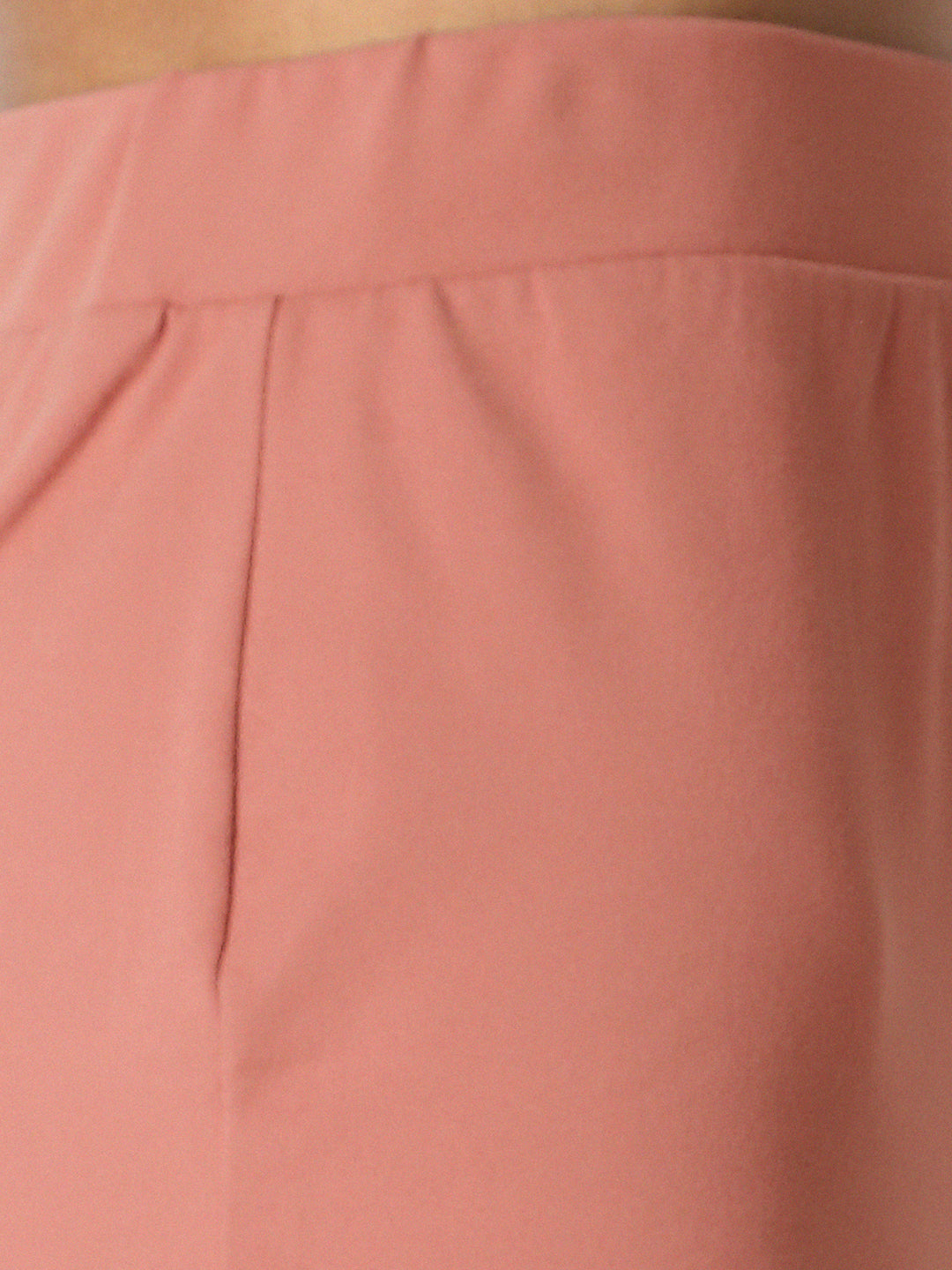 Disrupt Women Peach Back Slit Slim Fit Midi Skirt