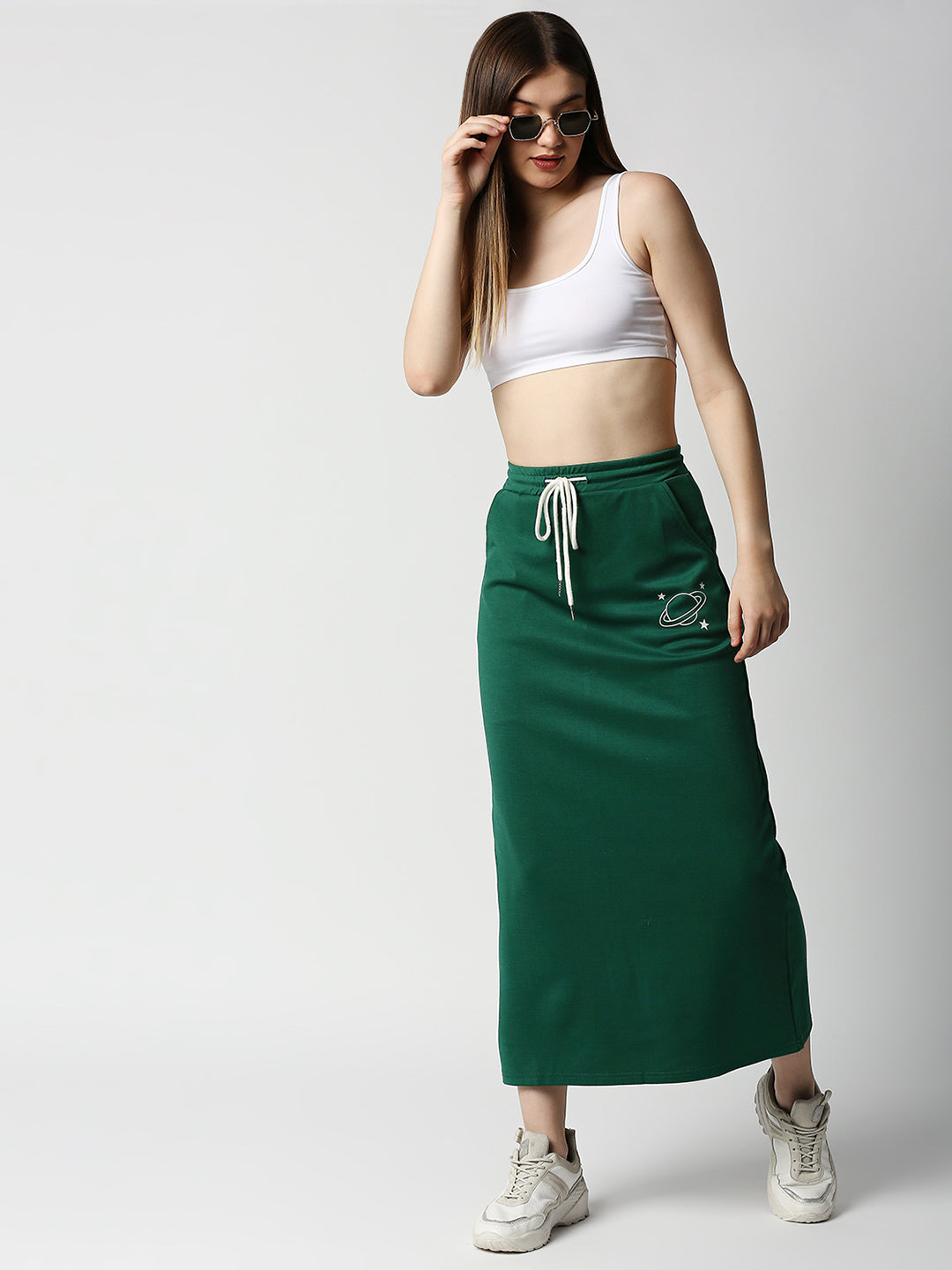 Disrupt Women White Super Crop Slim Fit Sleeveless Square Neck Top