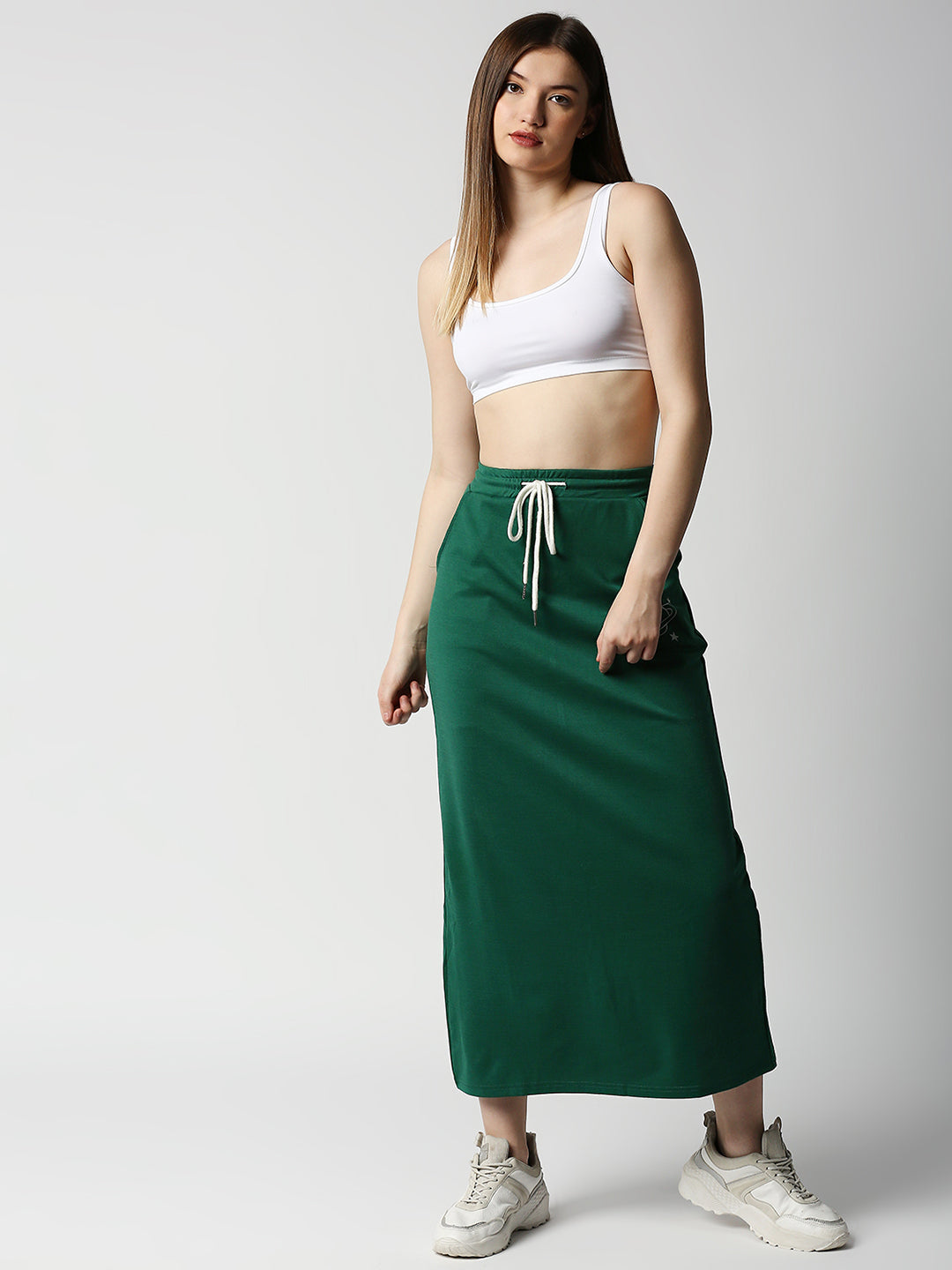 Disrupt Women White Super Crop Slim Fit Sleeveless Square Neck Top