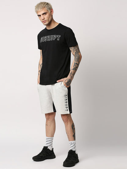 Disrupt Mens Off-white Colorblock Graphic Print Shorts