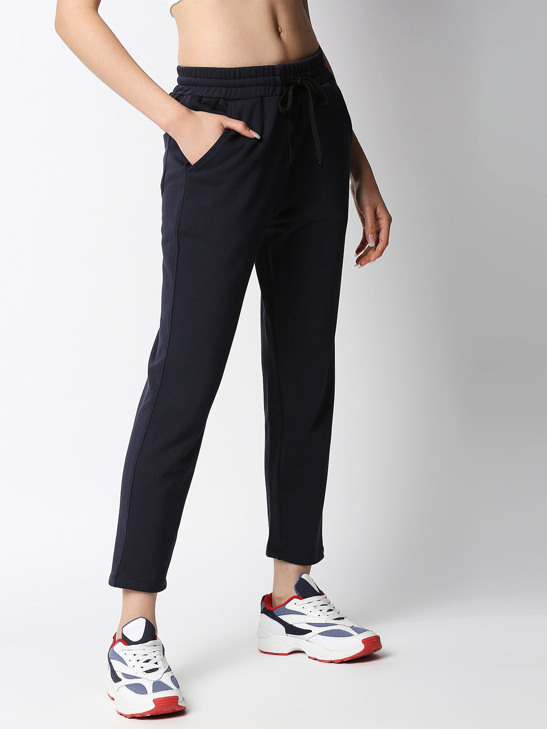 Disrupt Women Navy Tapered Ankle Length Pants