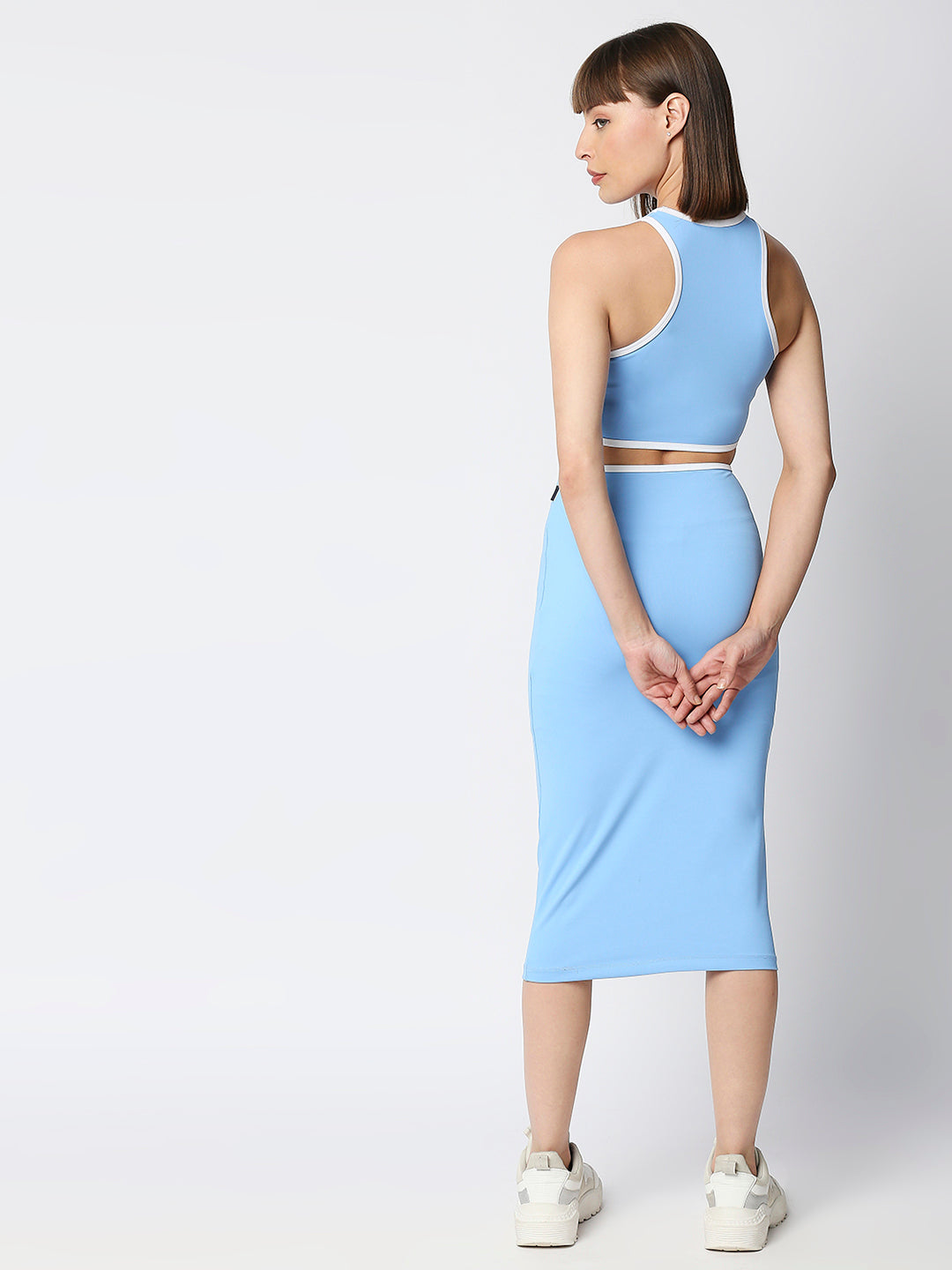 Disrupt Women Back Cut-Out Blue Slim Fit Bodycon Dress