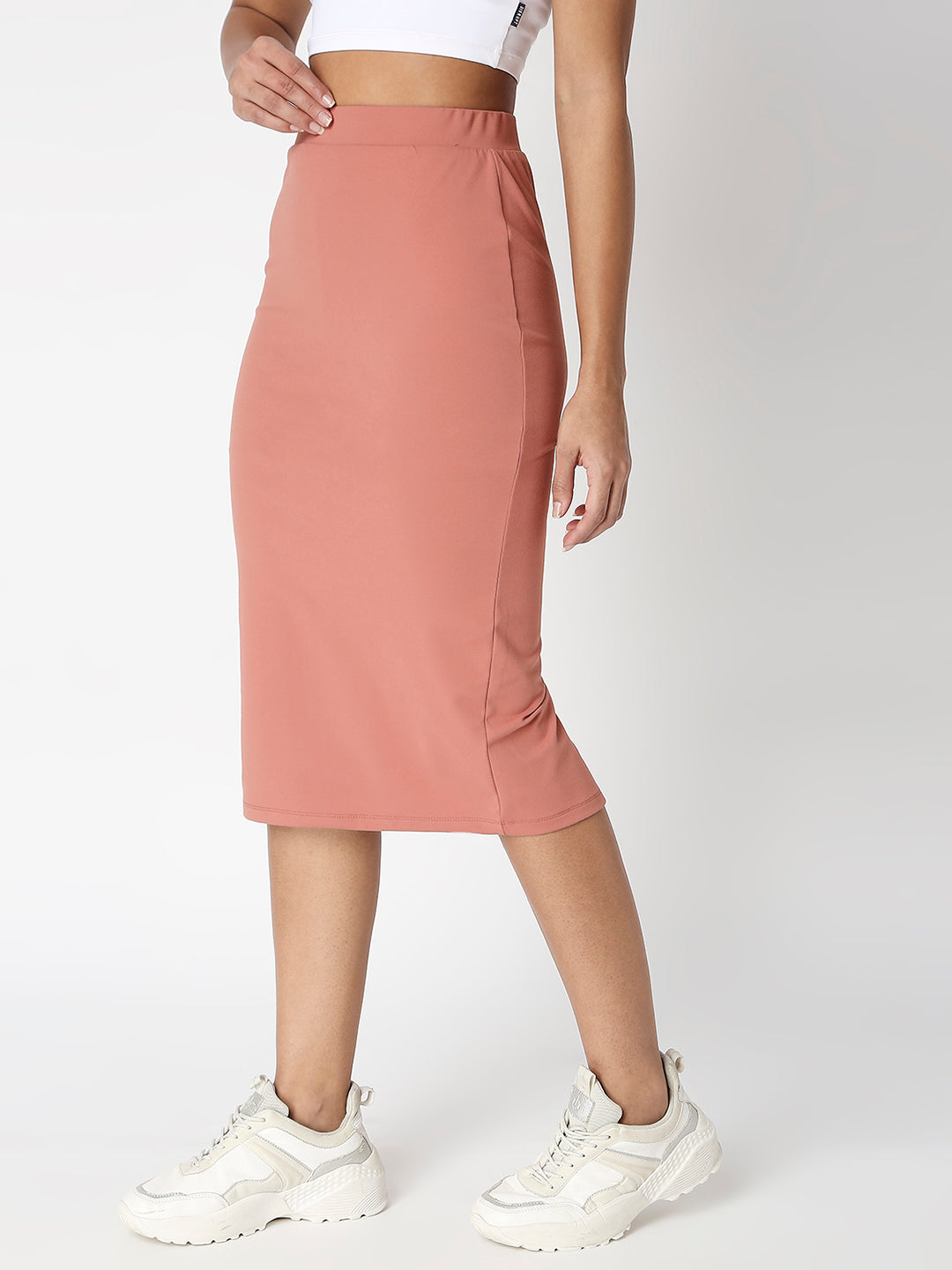 Missguided pink midi clearance skirt